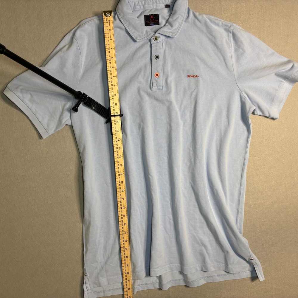 N.Z.A. New Zealand Auckland Tukituki Men's 3XL Light Blue Cotton Polo - Picture 4 of 16